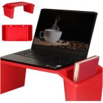 Northix - table pour ordinateur portable avec organisateur rouge