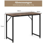 Northix - table pc avec repose pieds reglables bureau dordinateur compact 100 x 50 x 77 cm marron 8830 ...