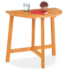 Northix - table pliante demi ronde en bois