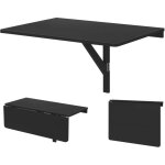 Northix - table pliante murale gain de place table de cuisine table murale pliante 80x60 cm noir