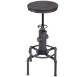 Northix - tabouret de bar reglable en hauteur 595 75 cm chaise de bar en bois et metal