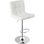 Northix - tabouret de bar rotatif a 360 en simili cuir tabouret de bar reglable en hauteur blanc 88305 ...