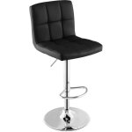 Northix - tabouret de bar rotatif a 360 en simili cuir tabouret de bar reglable en hauteur noir