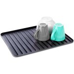 Northix - tapis a vaisselle noir egouttoir parfait et facile a nettoyer