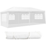 Northix - tente etanche portative de tente exterieure de 6 x 3 m avec 4 panneaux lateraux amovibles blanc ...