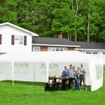 Northix - tente pavillon de jardin 3 x 9 m tente de jardin pavillon avec 5 parois laterales amovibles ...