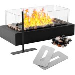 Chemin�e bio�thanol portable int�rieure / ext�rieure ? flamme r�glable ? verre tremp� r�sistant au vent ...