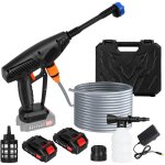 Nouveau nettoyeur haute pression �lectrique 6 en 1, 200w, 1500mah, 3300rpm, 240l / h, noir.