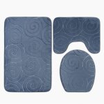 Nouveaux tapis de bain antid�rapants, ensemble de 3 tapis de bain contour pour salle de bain et toilettes ...