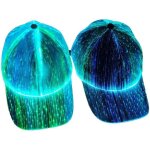 Nouvelle casquette lumineuse � fibre optique led pour couple hip - hop, casquette de baseball lumineuse, ...