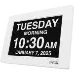 Nouvelle horloge num�rique 2025 pour personnes �g�es atteintes de d�mence, grand �cran avec alarmes personnali ...