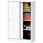 Briebe nova armoire chambre rangement, meuble  chaussures, portes coulissantes 120x74x33cm blanc