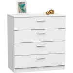 Nova commode chambre, chiffonnier meuble de rangement avec 4 tiroirs, 78x74x40 cm blanc - briebe Nova commode chambre, chiffonnier meuble de rangement avec 4 tiroirs, 78x74x40 cm blanc - briebe