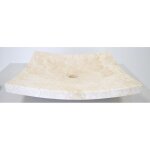 Noveaqua - jamais utilise] vasque lavabo  poser en marbre carr beige - v20