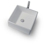Noveaqua - jamais utilise] vasque � poser solid surface a�ra carr� blanc - ns - 8009