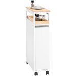 Sobuy nsr11 - wn �tag�re de niche � roulettes en bois meuble de rangement cuisine salle de bain chariot ...