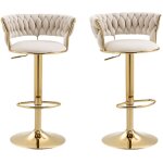 Dans les nuages - lot de 2 tabouret de bar - chaise de bar, rotatif � 360�, avec hauteur r�glable, coussin ...