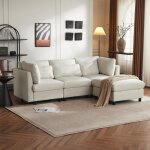 Dans les nuages - canap d'angle, 4 places, 220 cm, vec 2 coussins, canap de capitonn modulaire en ...