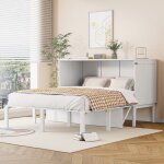 Dans les nuages - lit escamotable 140x200cm, avec �tag�res, compartiments de rangement, sommier � lattes ...