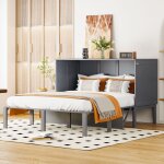 Dans les nuages - lit escamotable 140x200cm, avec �tag�res, compartiments de rangement, sommier � lattes ...