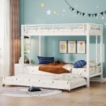 Dans les nuages - lit superpos 90x190 cm / 90x200 cm, avec 2 escalier, 3 sommier  lattes, cadre en ...