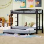 Dans les nuages - lit superpos 90x190 cm / 90x200 cm, avec 2 escalier, 3 sommier  lattes, cadre en ...