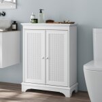 Dans les nuages - meuble de rangement de bain sur pied, meuble de salle de bain avec 2 portes et tagres ...