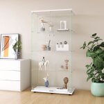 Dans les nuages - vitrine en verre de scurit tremp avec 2 porte, 4 tagres, cadre en bois, serrures, ...