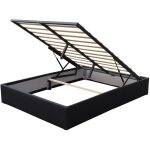 Lit coffre 120x200 - 12 lattes - manon - montage rapide - entretien facile - revtement tissu - confort ...