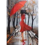 Obl83 - diamond painting 30x40 - personnages, femme au parapluie