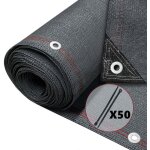 [occasion] brise vue occultant en hdpe 230g / m 1. 5x10m avec attaches de fixation anthracite