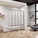 Ocean sanitaire - ocan 1200x1400x4mm pare baignoire, cran de baignoire, porte de baignoire, 5 volets ...