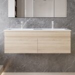 Ocean 120x45x40cm meuble de salle de bain, meuble sous vasque, avec vasque en c�ramique, double porte, ...