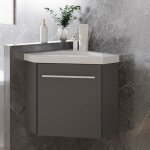 Ocean 39, 5 x 39, 5 x 42 cm meuble de salle de bain anthracite avec vasque, meuble d'angle en forme de ... Ocean 39, 5 x 39, 5 x 42 cm meuble de salle de bain anthracite avec vasque, meuble d'angle en forme de ...