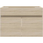 Ocean 79x45x40cm meuble de salle de bain, meuble sans vasque, 2 portes, suspendu, ch�ne