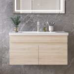 Ocean 79x45x40cm meuble de salle de bain, meuble sous vasque, avec vasque en cramique, double porte, ...