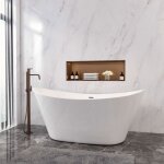 Oc�an baignoire �lot ovale 150x72cm, blanc brillant, en acrylique, avec vidage trop - plein