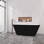 Oc�an baignoire �lot ovale 1600x730x600mm, noir , en acrylique, avec vidage trop - plein