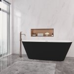 Oc�an baignoire �lot ovale 1700x780x600mm, noir , en acrylique, avec vidage trop - plein