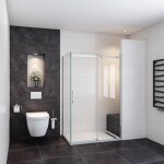 Oc�an cabine de douche 130x70x195cm porte de douche coulissante et paroi de lat�rale