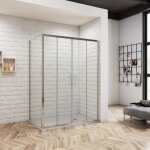 Ocean sanitaire - oc�an cabine de douche 140x90x190 cm - porte coulissante + paroi lat�rale - �tanch�it� ...