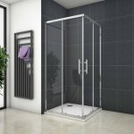 Oc�an cabine de douche carr�e avec douche italienne receveur blanc 90x90cm + bonde de receveur + siphon, ...