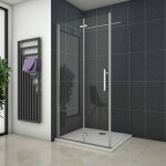 Oc�an cabine de douche pivotante et pliante 110x76x185cm en verre de s�curit�, 1 porte de douche 110cm ...
