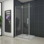 Oc�an cabine de douche pivotante et pliante 120x70x195cm en verre de s�curit�, 1 porte de douche 120cm ...