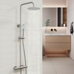 Ocean sanitaire ? colonne de douche thermostatique 3 jets ? mitigeur r�glable en hauteur ? pommeau rotatif ...