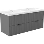 Ocean meuble de salle de bain 120cm anthracite avec 4 tiroirs + vasque pierre reconstitu�e
