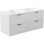 Ocean meuble de salle de bain 120cm blanc avec 4 tiroirs + vasque pierre reconstitu�e
