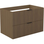 Ocean meuble de salle de bain suspendu noyer 79cm, 2 tiroirs avec soft - close, sans vasque