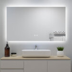Ocean miroir lumineux 100x60cm avec anti - bu�e + 3 couleurs + dimmable, mural miroir salle de bain
