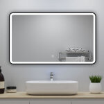 Ocean miroir lumineux 100x60cm avec anti - bu�e + 3 couleurs + dimmable, miroir salle de bain
